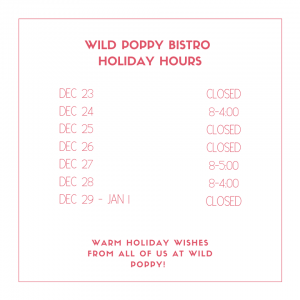 Wild Poppy Bistro Hours