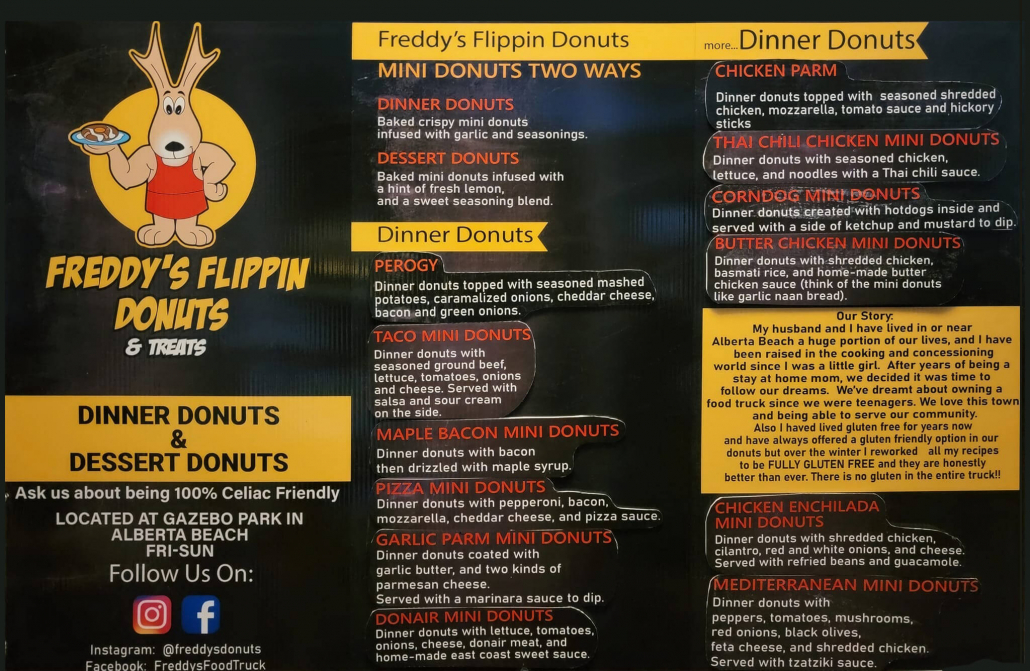 Freddy's Flippin Donuts Menu