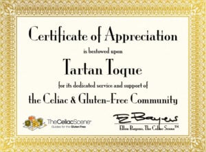 Celiac Scene Certificate of Appreciation Tartan Toque